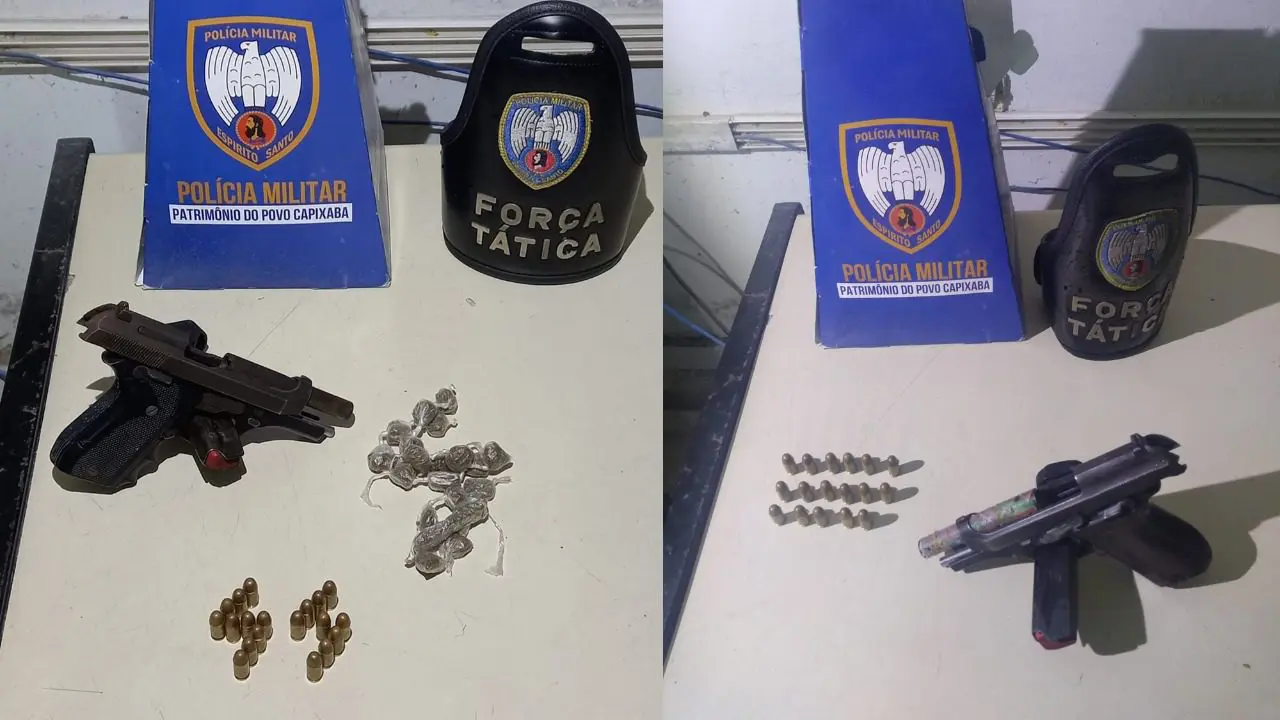 Militares da Força Tática trabalham para evitar tiroteio entre traficantes no bairro Planalto Serrano