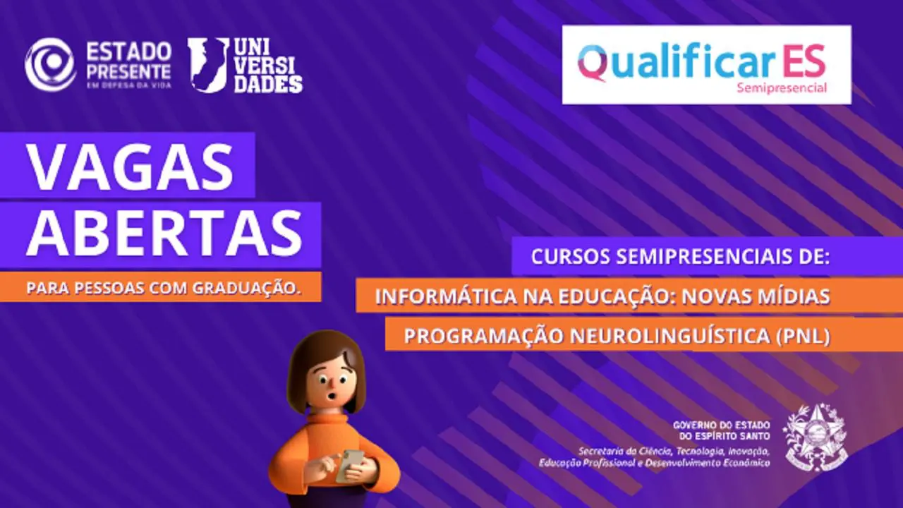 Governo capixaba abre vagas em cursos para pessoas com graduação