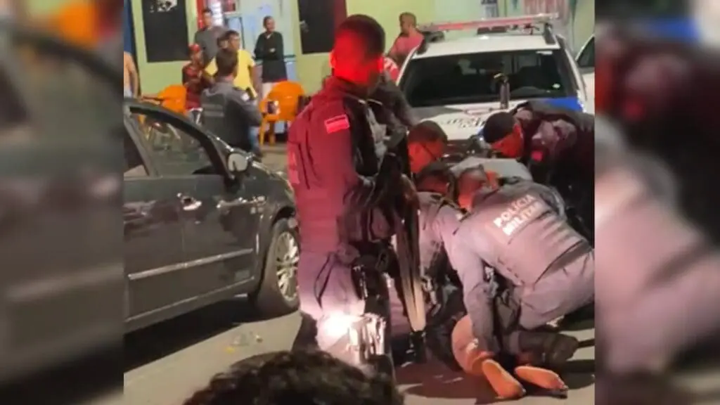 Vídeo: noia é agredido após surto por uso de cocaína e termina detido depois de atacar um PM na Serra