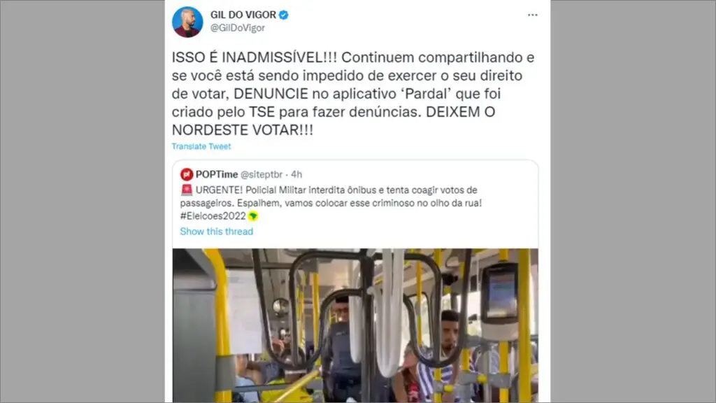 Perfis famosos como Gil do Vigor compartilha “Fake News” com vídeo de policial militar da Serra
