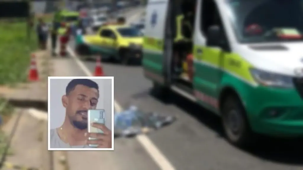 Motociclista morre na hora após ser atingido por carreta na BR-101, na Serra