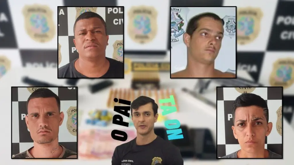 DHPP Serra em pleno domingo prende autores de homicídios nos bairros Maringá, Central Carapina e Jardim Carapina lista de fotos com os detidos pela DHPP da Serra com figurinha do Delegado Sandi mori