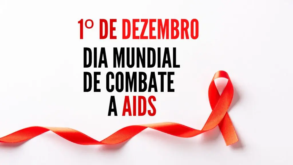 ES nos últimos 10 anos registrou aumento de 60% nos casos de AIDS Propaganda de 1º de dezembro dia mundial de combate a aids um laço vermelho com o fundo branco