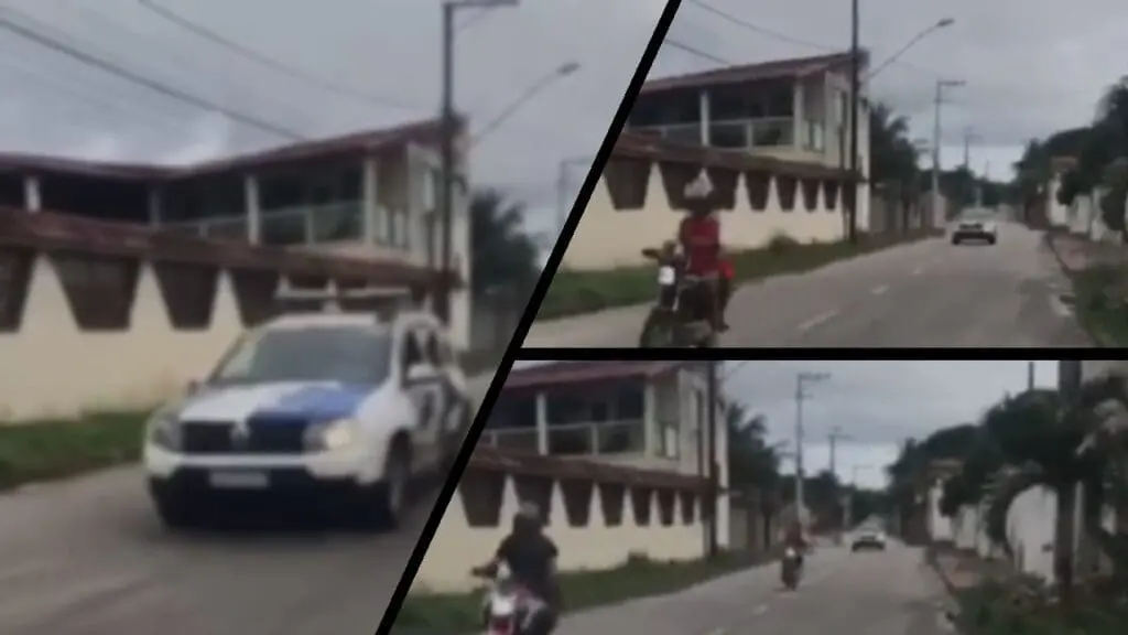 Vídeo: viatura em perseguição frenética a suspeitos de motos em Nova Almeida