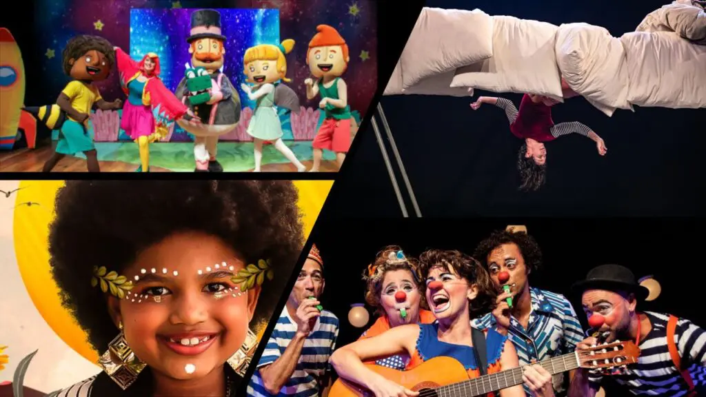 Serra recebe o Festival internacional MIMO para crianças com mais de 50 atrações gratuitas Arte promocional para divulgar festival Mimo para Crianças com quatro atrações, Mundo Bita, Lilica Rocha, Grupo Roda Gigante e Adelly Costantini