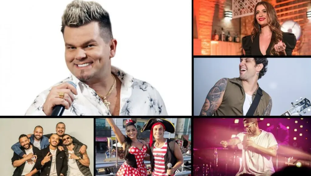 Alemão do Forró e Jammil encerram programação da Arena de Verão 2023 em Vitória Imagem de divulgação dos Shows do ultimo final de semana da Arena de Verão 2023 em Vitoria, fotos dos artistas que farão os shows, Alemão do Forro, Jamil, Maycom Sarmento, Michele Freire, Art Samba