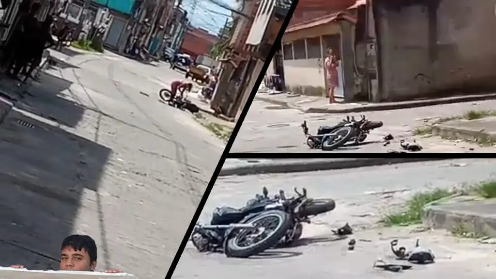 Vídeo: motoqueiro foge da Força Tática, mas não escapa da esposa na Serra