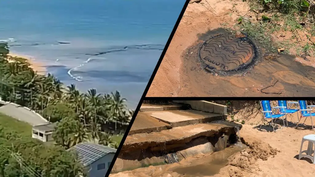 Crime ambiental: CESAN continua lançando esgoto diretamente na praia de Manguinhos Recentemente a CESAN protagonizou diversos casos de esgotos sendo lançado na praia de Manguinhos
