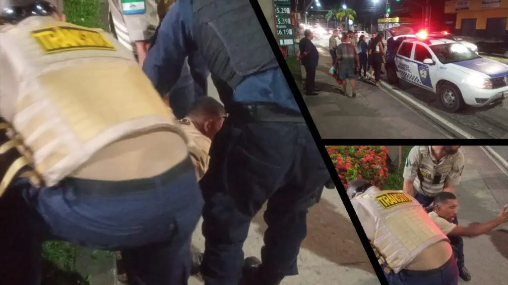 Agentes de Trânsito da Serra detém assaltante armado com uma faca dentro de ônibus