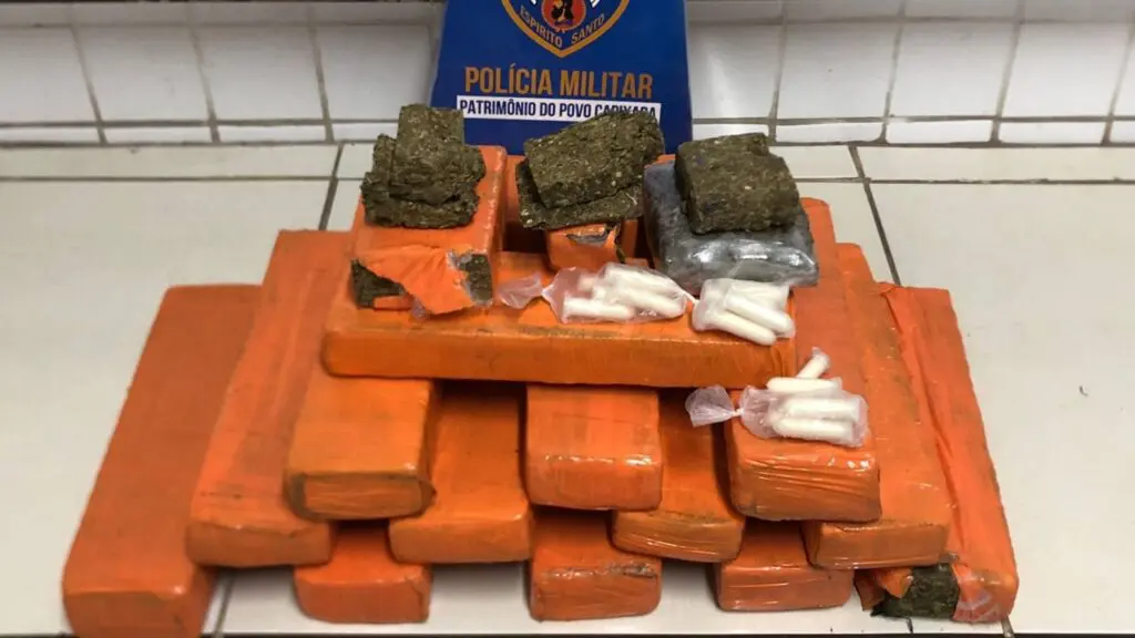 Vídeo: Polícia Militar com ajuda do cão Mutante encontra estoque de maconha escondido em matagal na Serra Entorpecentes apreendidos em Central Carapina