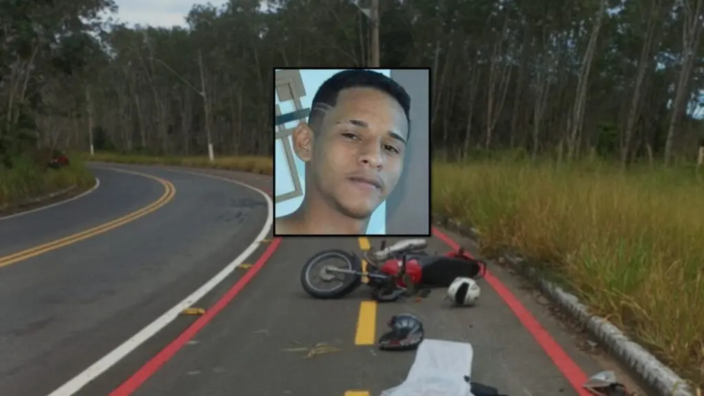 Capa com imagens dos acidente e foto com rosto da vítima
