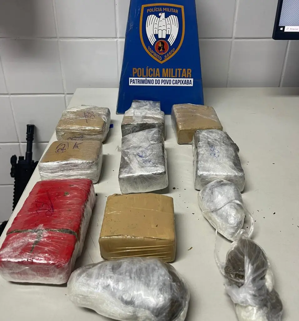 tabletes de maconha sendo apresentado na delegacia em Laranjeiras