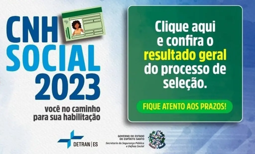 Detran ES anuncia lista dos 3.500 selecionados na 1ª fase do CNH Social 2023