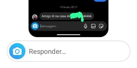 Print da mensagem de Kamilly antes de desaparecer