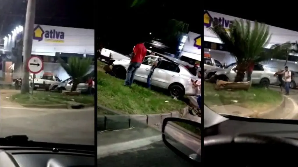 Acidente radical: condutor escapa sem ferimentos após carro saltar de viaduto na Serra