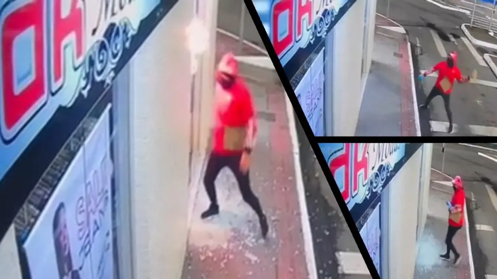 Vídeo: homem encapuzado efetua ataque incendiário contra loja de roupas em Serra-sede