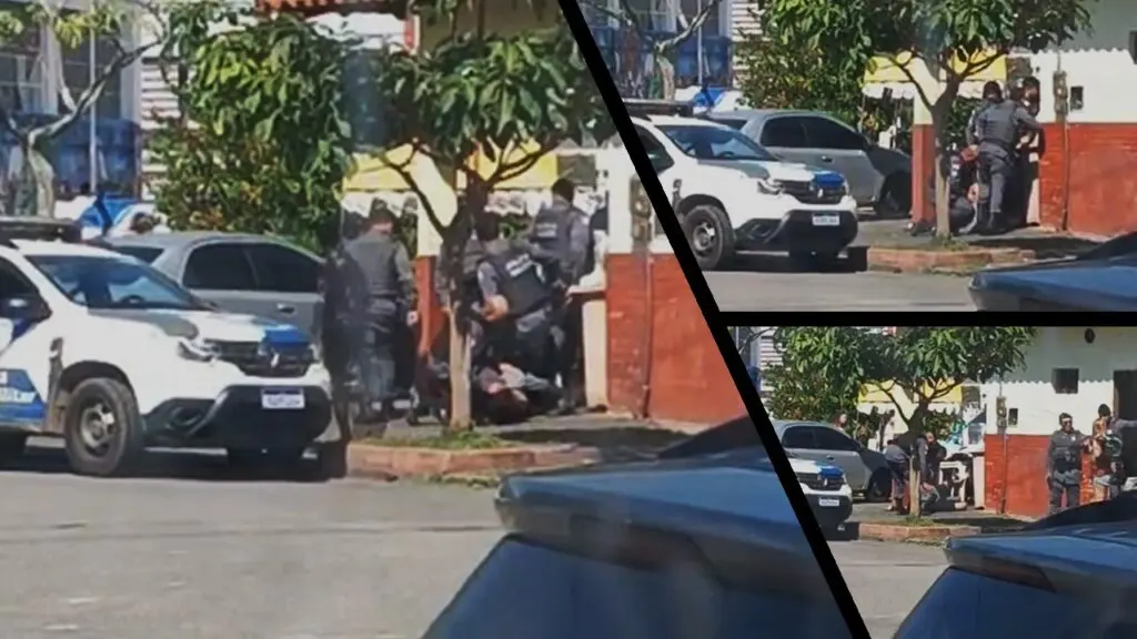 Vídeo: militares são flagrados chutando sujeito imobilizado no chão em praça do bairro Feu Rosa