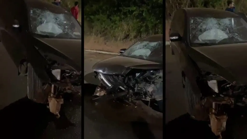 Vídeo: idoso encontrado morto após sofrer acidente de carro em Serra Dourada 3 fotos de um veículo modelo Hyundai I30, que colidiu de frente contra um barranco em uma avenida de Serra Dourada I