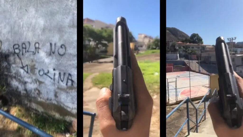 Vídeo: Traficante fuma baseado e ostenta arma em praça do bairro Colina da Serra