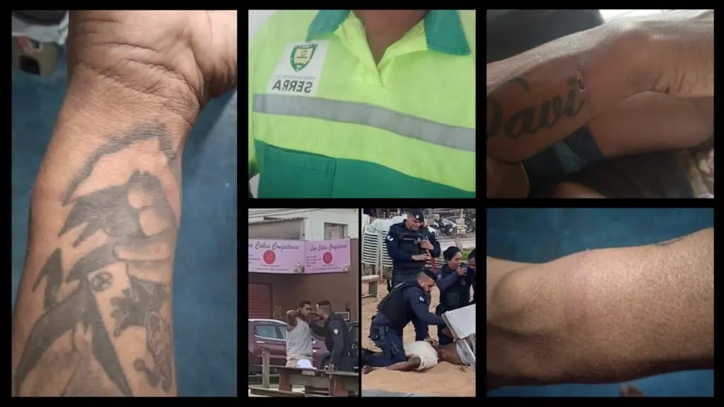 Montagem com imagens das lesões e marcas sofridas após as agressões dos agentes da GCM