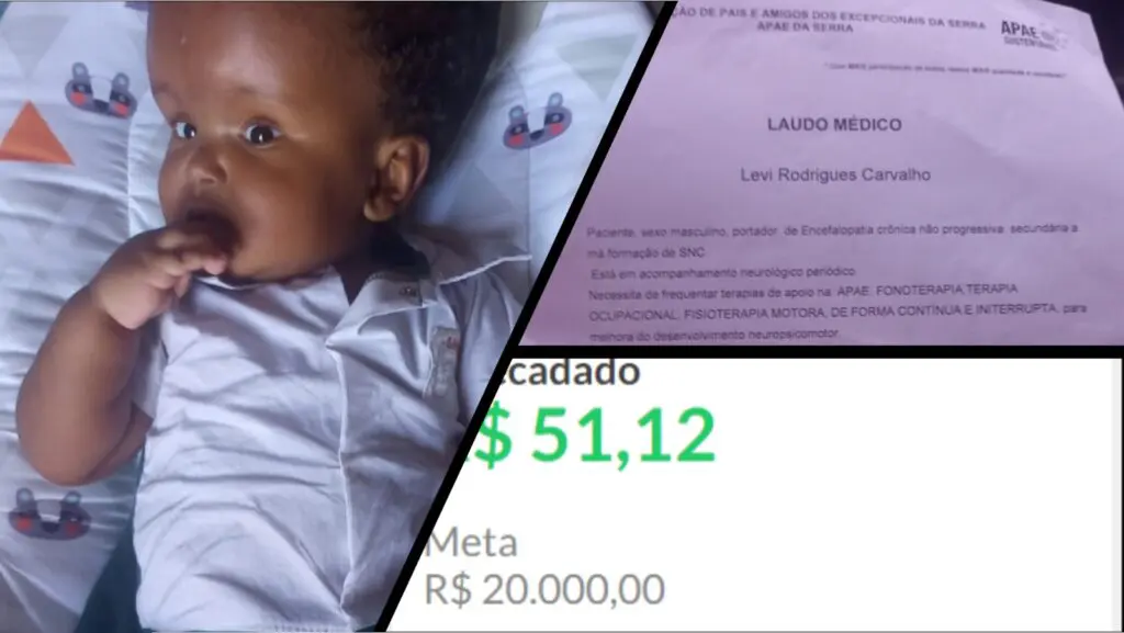 Imagem do bebê e laudo médico