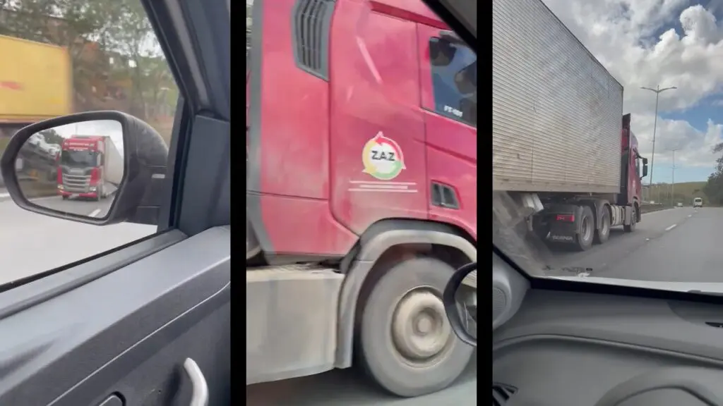 Vídeo: Motorista persegue carreta acusada de causar acidente na Rodovia do Contorno em Cariacica