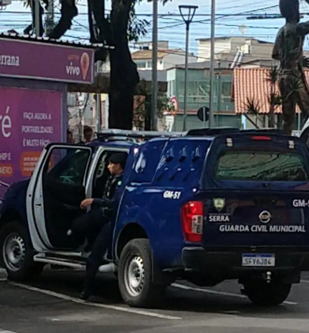 Foto de viatura da GCM localizada em Serra-sede na manhã de quinta-feira (27)