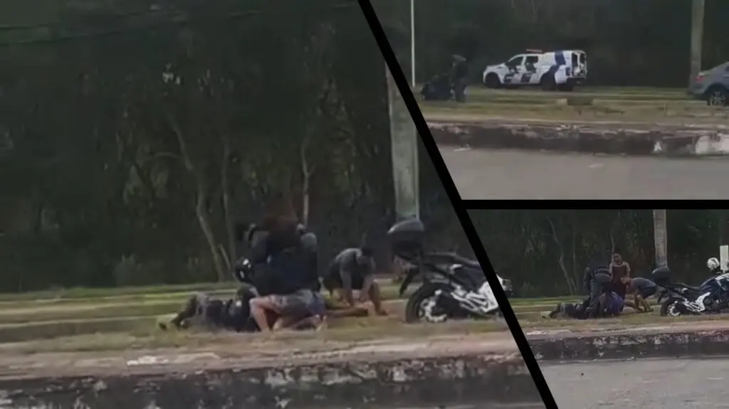 Vídeo: Polícia Militar salva homem durante surto em avenida movimentada da Serra
