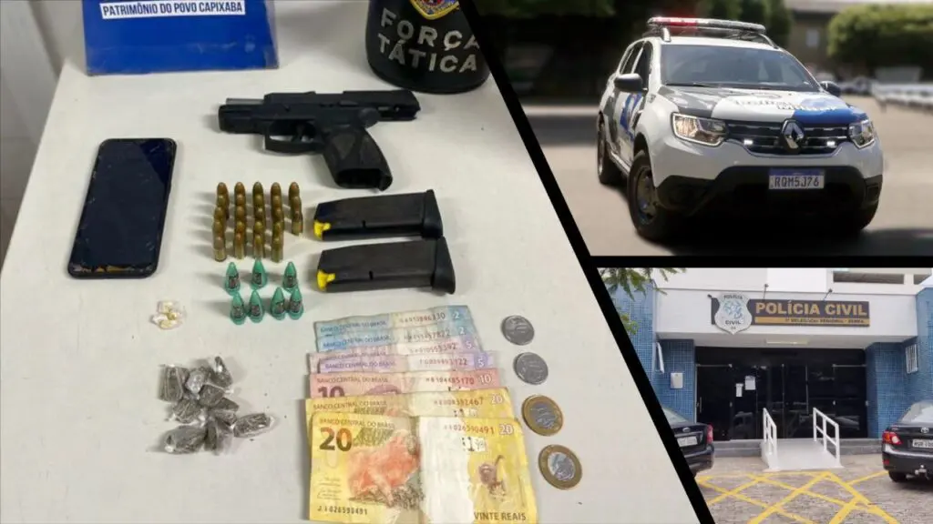 Polícia Militar prende traficante armado vacilando na pista com flagrantes em Nova Carapina