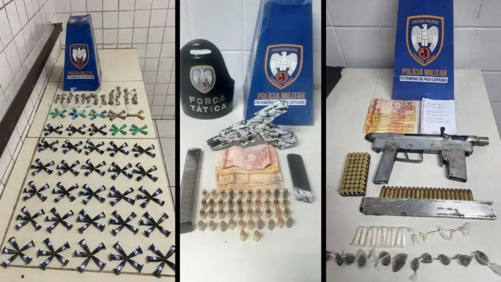 Polícia Militar realiza apreensões de armas e drogas em final de semana agitado na Serra Apreensões da Polícia Militar