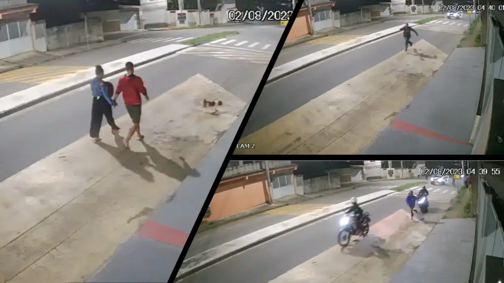 Vídeo: Polícia Militar flagra e evita assalto a tiros em plena madrugada em Jardim Bela Vista Imagens de câmeras de segurança no bairro Jardim Bela Vista