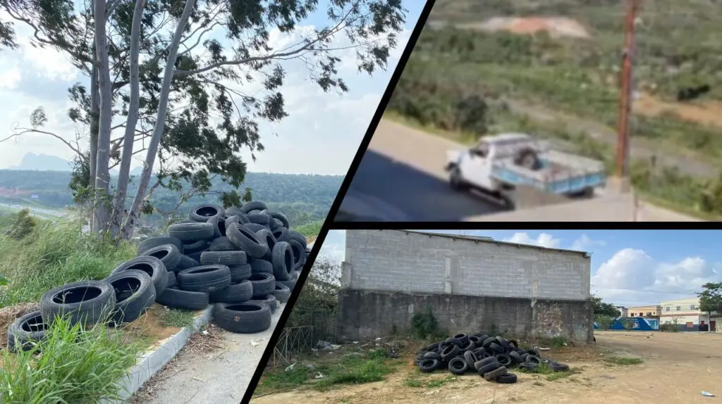Vídeo: sujeitos descartam pneus de forma irregular em Nova Carapina e vereador fica na bronca