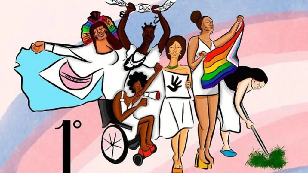 ilustração de diferentes mulheres trans