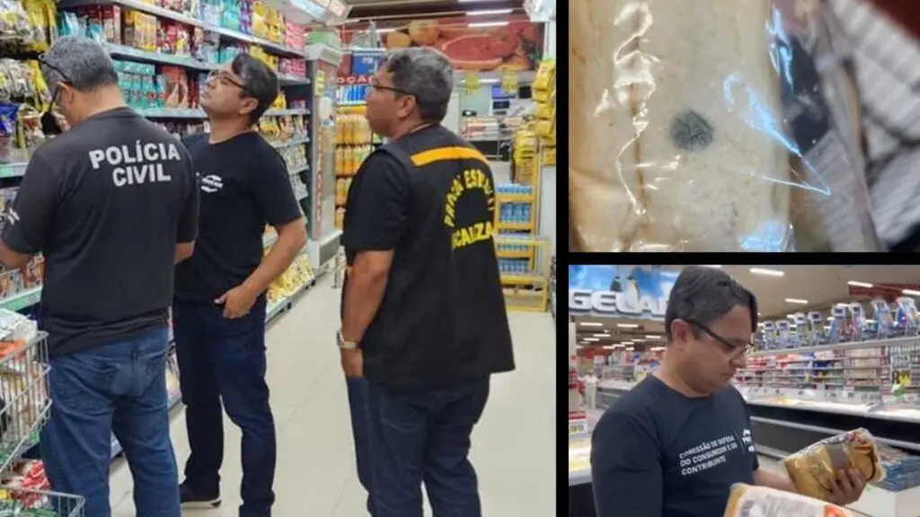 Vandinho Leite durante fiscalização em supermercados