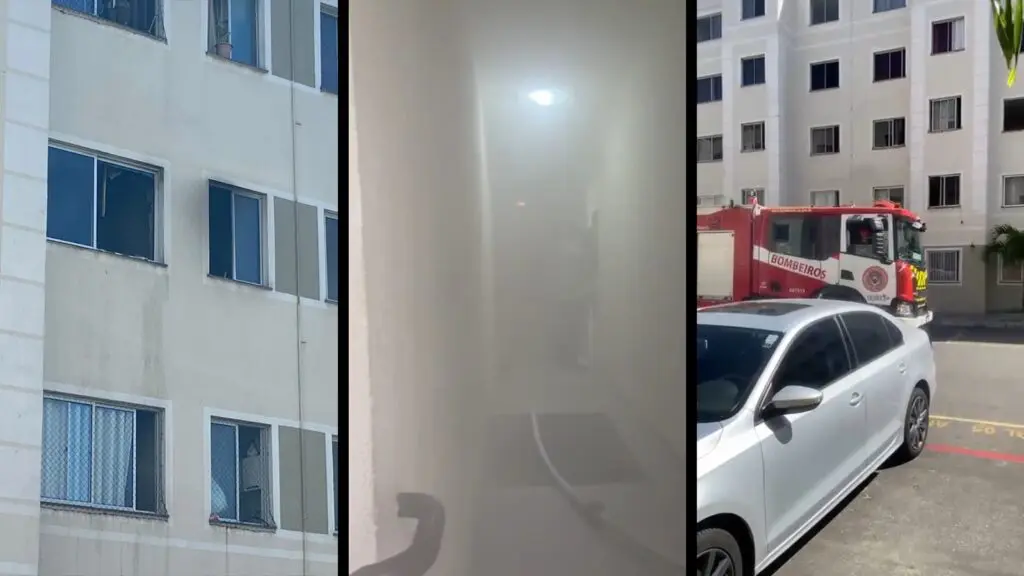 Vídeo: Corpo de Bombeiros é acionado após incêndio assustar moradores de condomínio na Serra