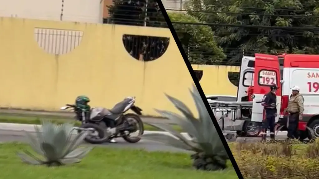 Moto quebra ao meio e condutor fica ferido em via movimentada da Serra