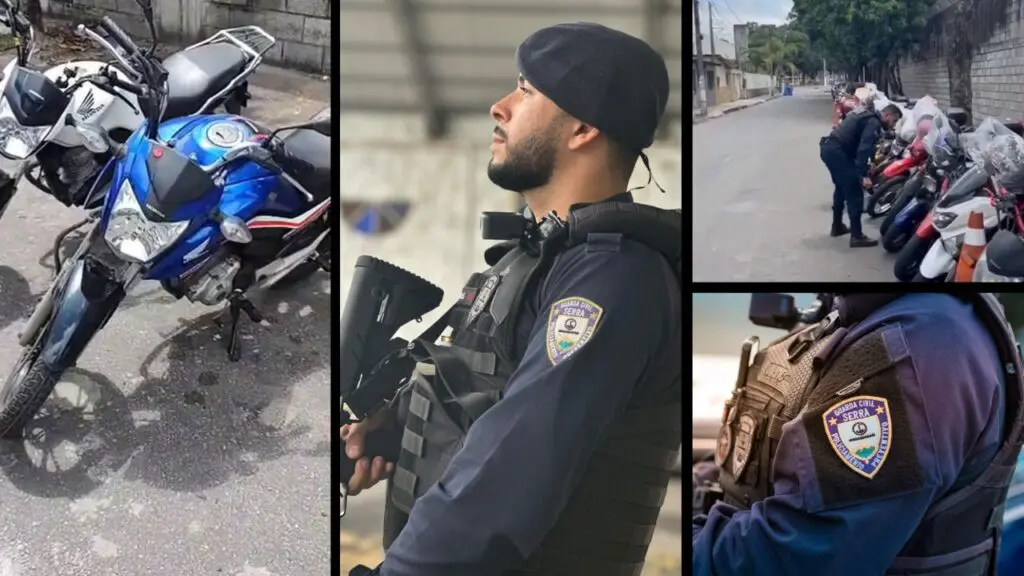 Guarda da Serra realiza vistoria em estacionamento e apreende motos clonadas na Serra Guarda da Serra apreende 2 clones na Serra
