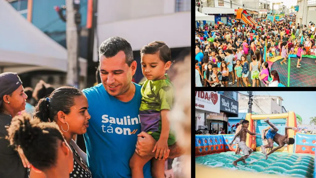 Veredaro Saulinho durante evento de dia das crianças em Vista da Serra II