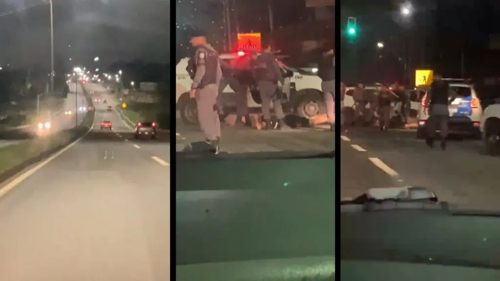 Vídeo: Frenética perseguição na Serra movimenta BR-101 e ganha narração especial Vídeo: Frenética perseguição na Serra movimenta BR-101 e ganha narração especial
