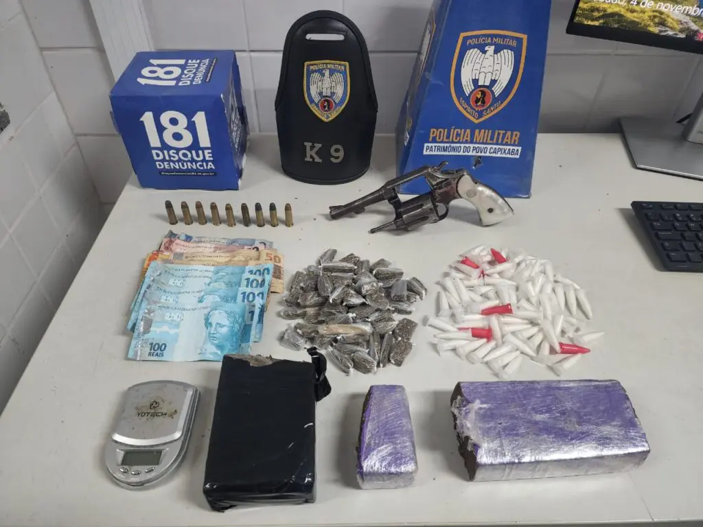 Apreensões realizadas pelas equipes da Polícia Militar durante a ocorrência