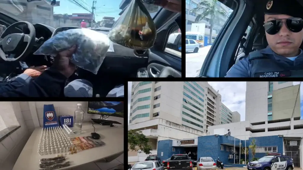 Polícia Militar arrocha traficante e encontra carro lotado de flagrantes na Serra Polícia Militar prende sujeito com veículo lotado de flagrantes na Serra.