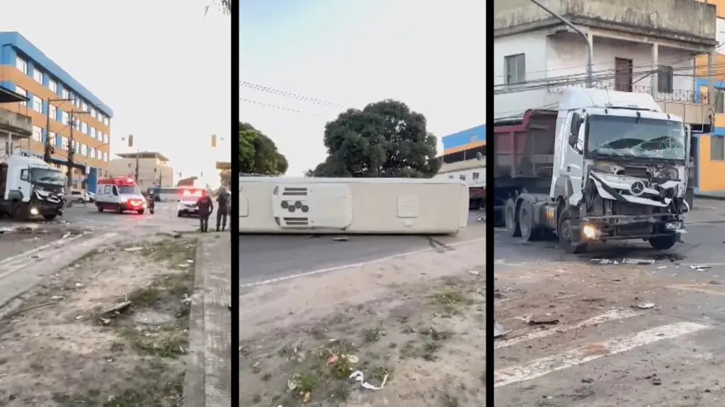 Grave acidente entre ônibus e carreta causa transtornos e congestionamento na Serra