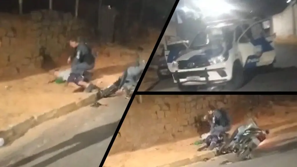 Vídeo: Polícia Militar arrocha dupla de moto vacilando com flagrantes na Serra