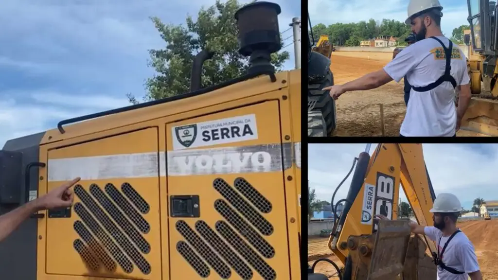 Muribeca mostra trator em denúncia ao Ministério Público