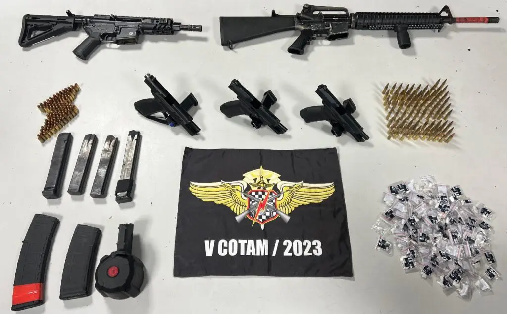 Material apreendido durante a ocorrência
