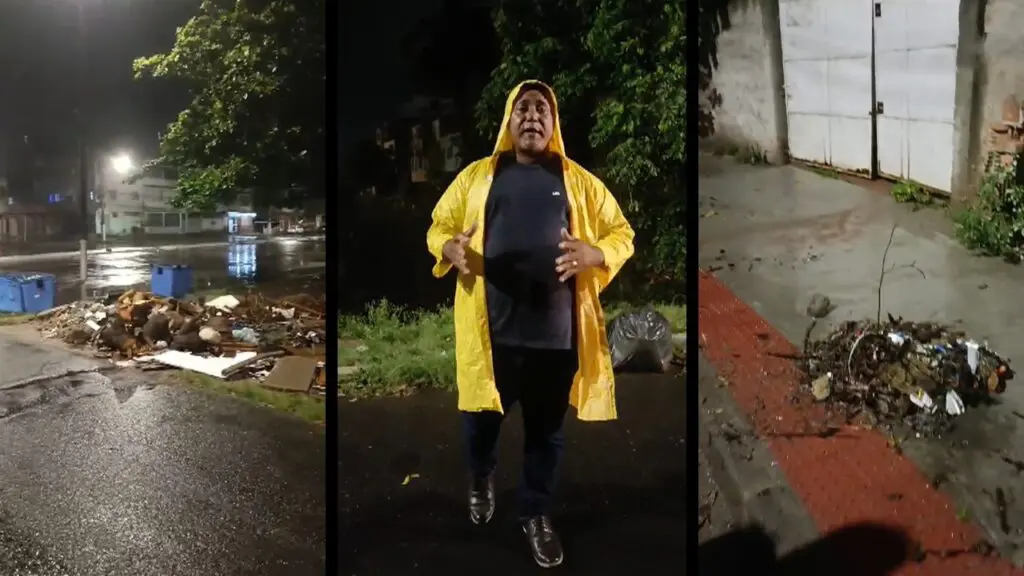 Vídeo: Vereador sai pelas ruas durante chuva e pede colaboração dos moradores de Planalto Serrano