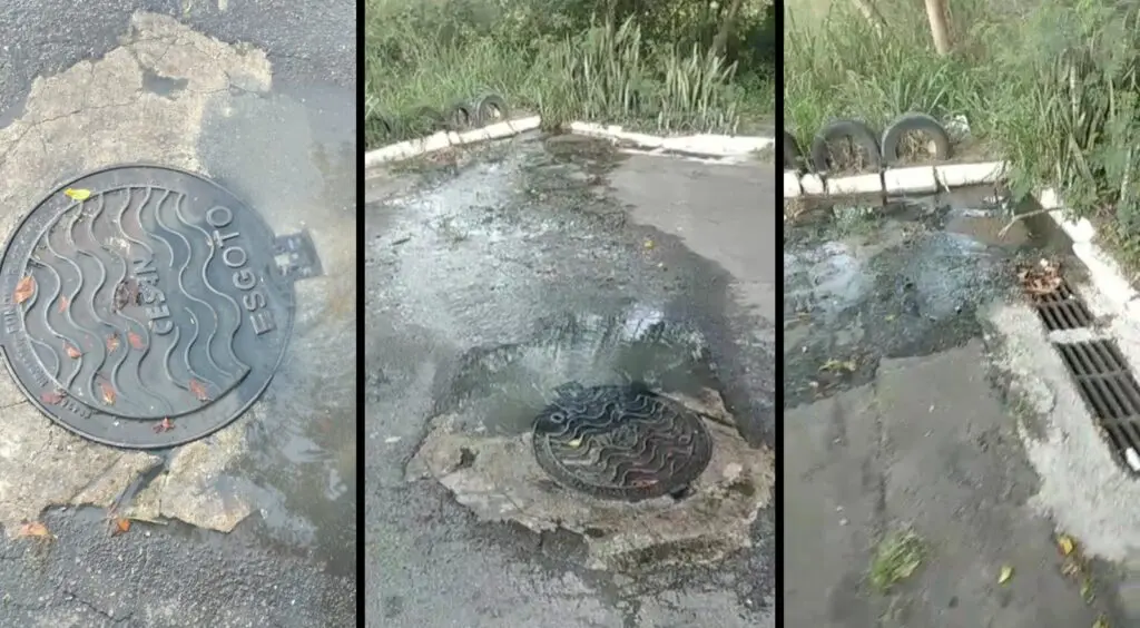 Vídeo: moradores reclamam de esgoto da CESAN vazando para áreas de vegetação na Serra Imagens do esgoto da CESAN vazando em Novo Porto Canoa