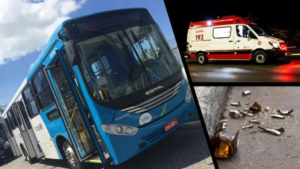 Treta entre passageiros termina com vítima quase degolada dentro de ônibus em Vitória