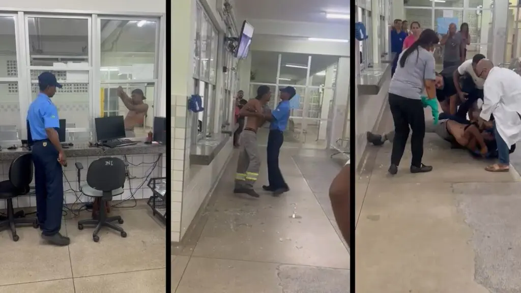 Vídeo: Maluco toca o terror dentro de unidade de saúde e acaba imobilizado por vigilante Vídeo: Maluco toca o terror dentro de unidade de saúde e acaba imobilizado por vigilante