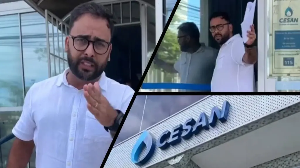 Vídeo: Vereador da Serra cobra explicações da CESAN sobre a falta de água na cidade Vereador Artur Costa indo à sede da CESAN entregar documento pedindo explicações